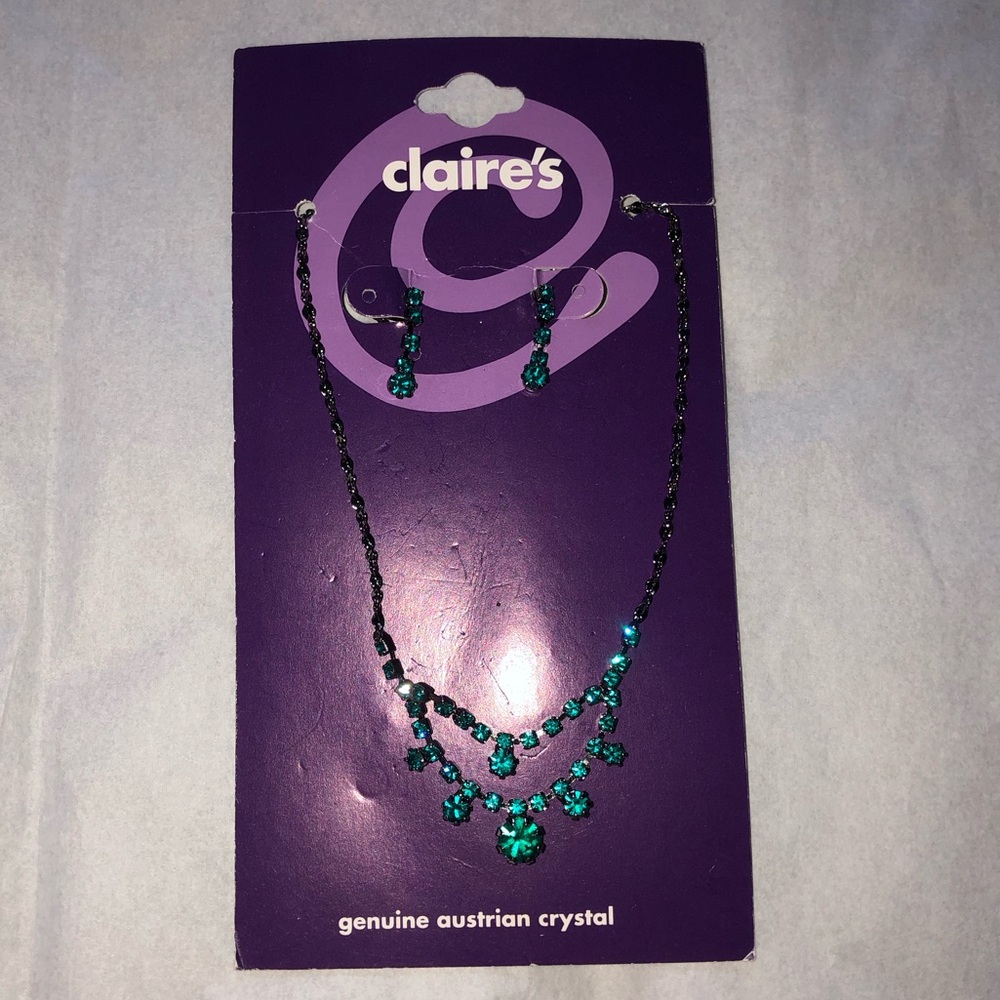 Claire’s Turquoise Necklace & Earring Set, New